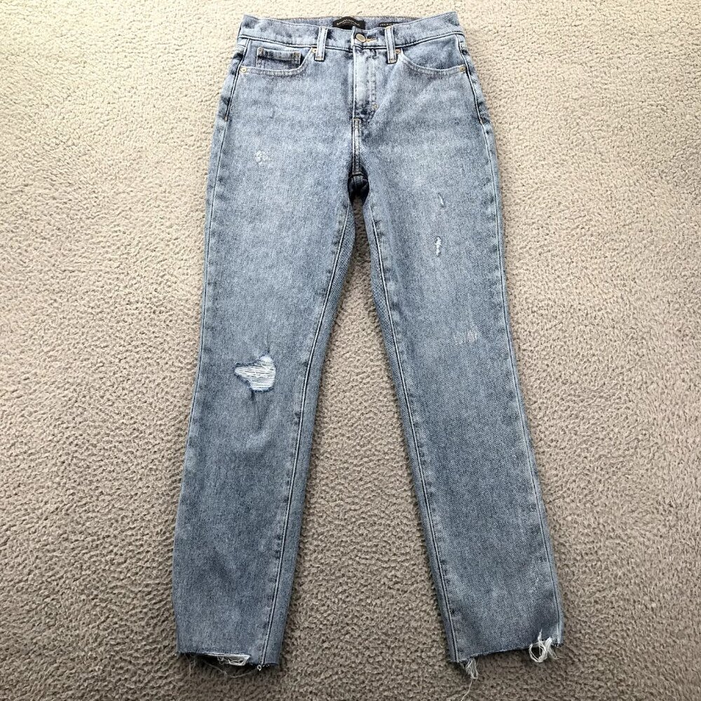 BANANA REPUBLIC Womens Size 26 High Rise Distressed Light Wash‎ Denim Slim Jeans